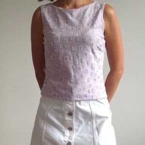 Betty Blue - Lilac Sleeveless Boat Neck Shirt